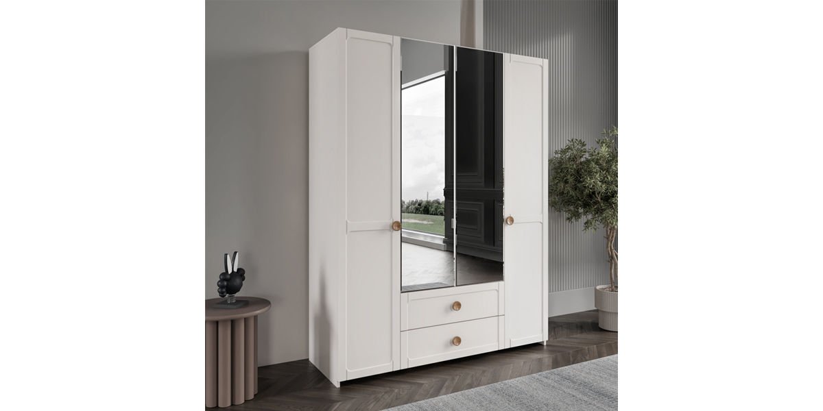ALİNA 4 KAPILI DOLAP (MDF) görünüm 2